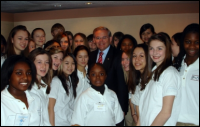 Photograph: Senator Menendez (D-NJ) with some of his Teenangels and Tweenangels constituents