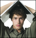 Photograph: Teen with a laptop.